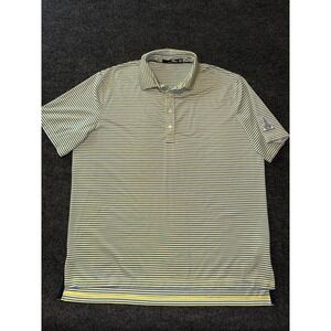 RLX Ralph Lauren Polo Shirt XL Odessa Country Club Yellow Blue Stripe Golf‎